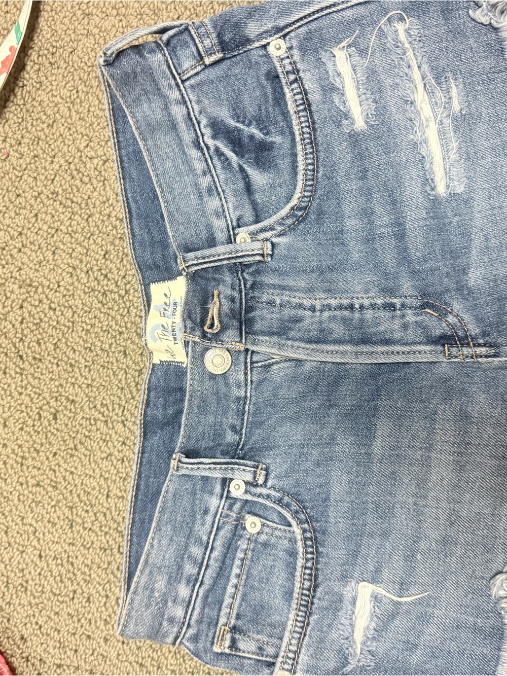 We The Free Light Blue Distressed Boyfriend Jeans